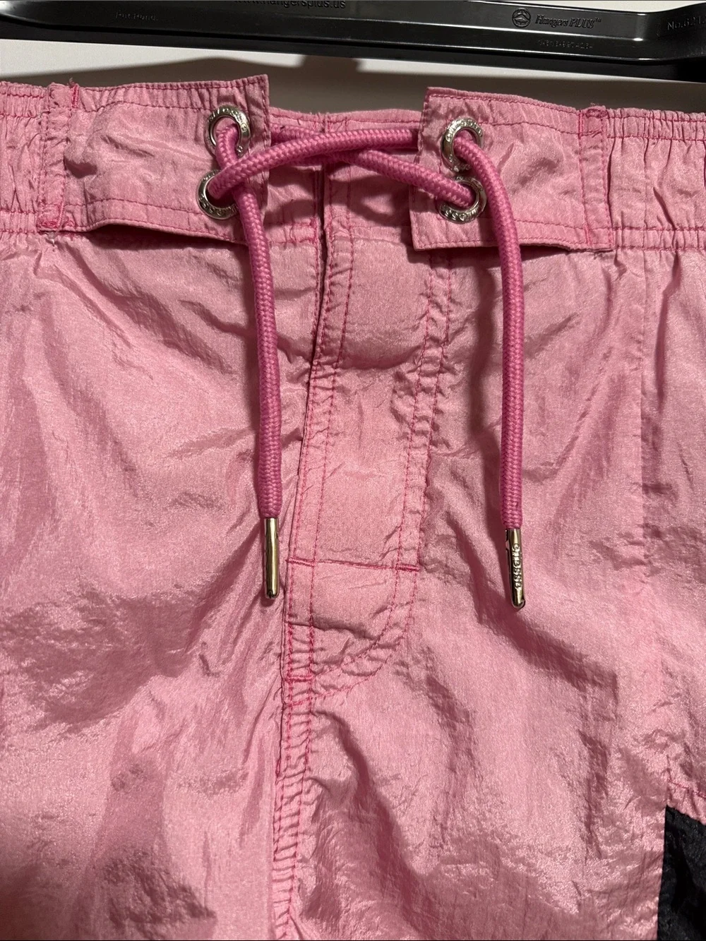 ellesse Mens Pink Colorblock Swim Trunks Retro Athletic Shorts Small